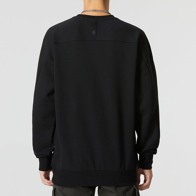 Men's adidas Wj Logo Swt Round Neck Pullover Alphabet Athleisure Casual Sports Black HM2944
