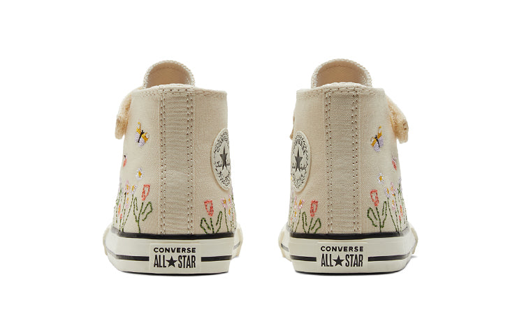 (TD) Converse Chuck Taylor All Star Easy-On High 'Embroidered Floral Print - Natural Ivory' A01617C
