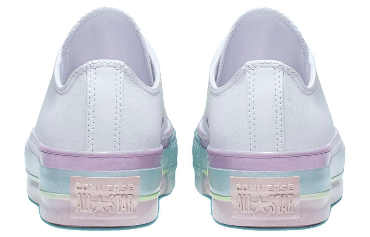 (WMNS) Converse Chuck Taylor All Star Lift Low 'White Lilac Blue' 566156C