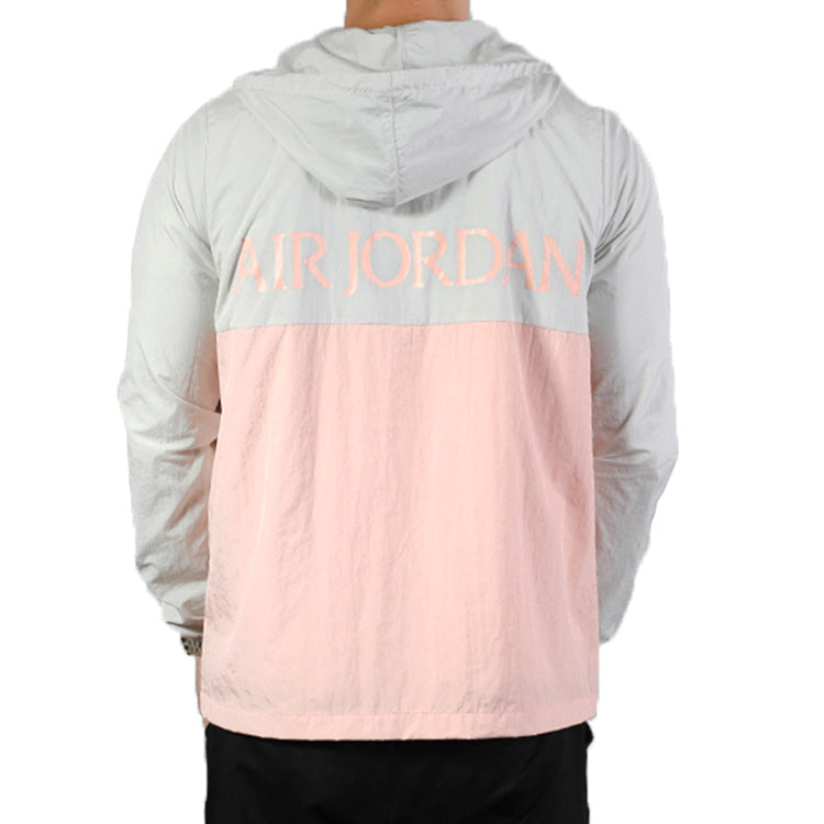 Air Jordan Alphabet Printing Basketball Sports Hooded Jacket White Pink CK2218-072