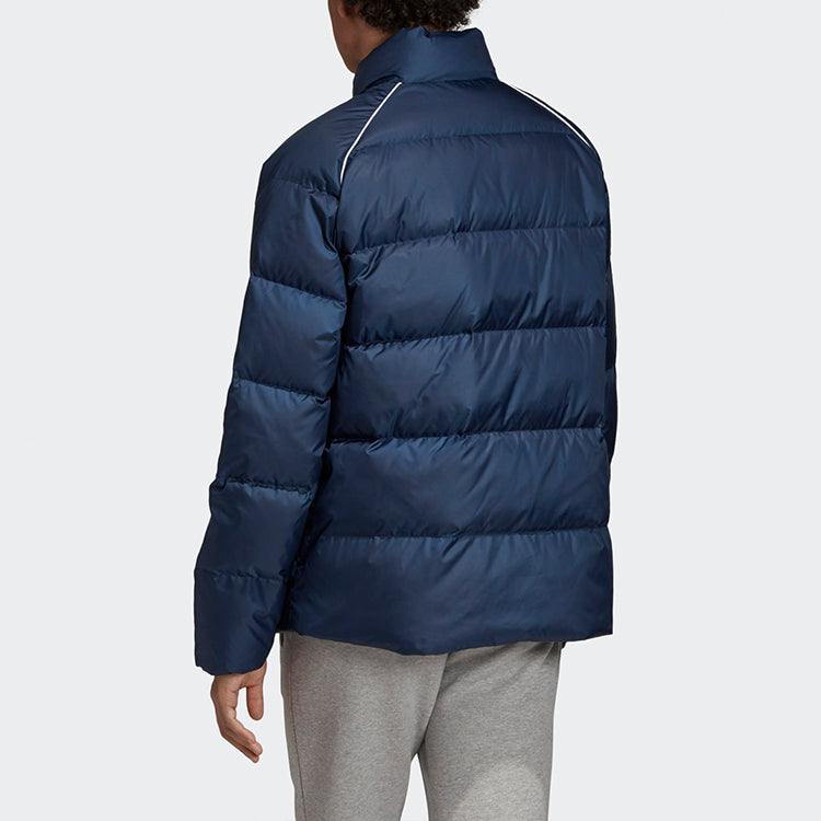 adidas originals Adicol Jacket 1 Stay Warm Solid Color raglan sleeve Stand Collar Down Jacket Navy Blue ED5838