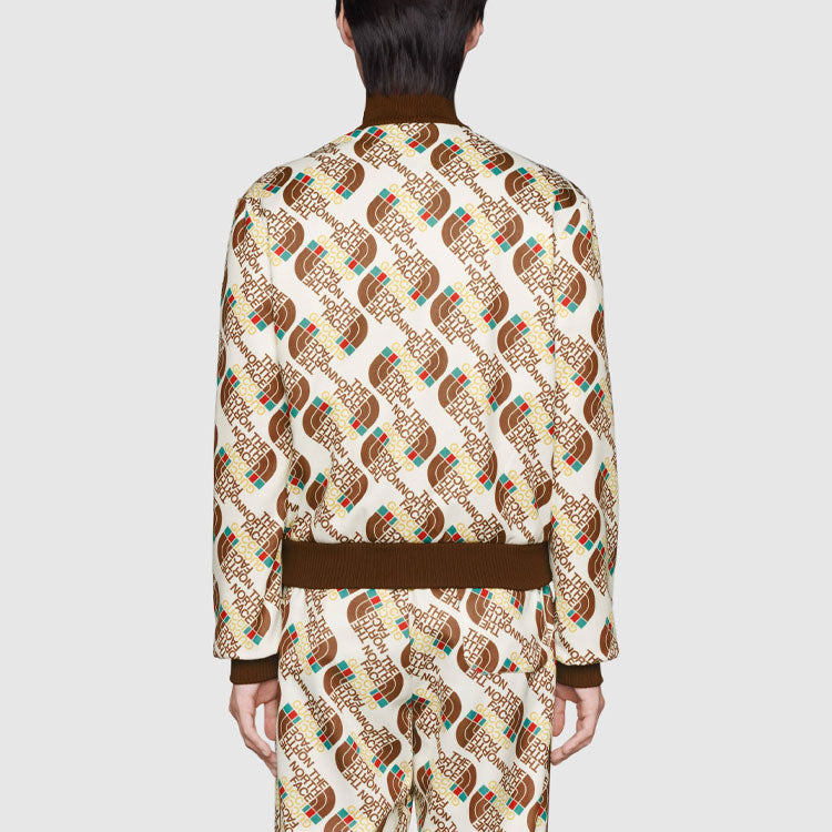 Gucci x The North Face Web Print Technical Jersey Jacket 'Ivory Brown' 651321-XJDCE-9141