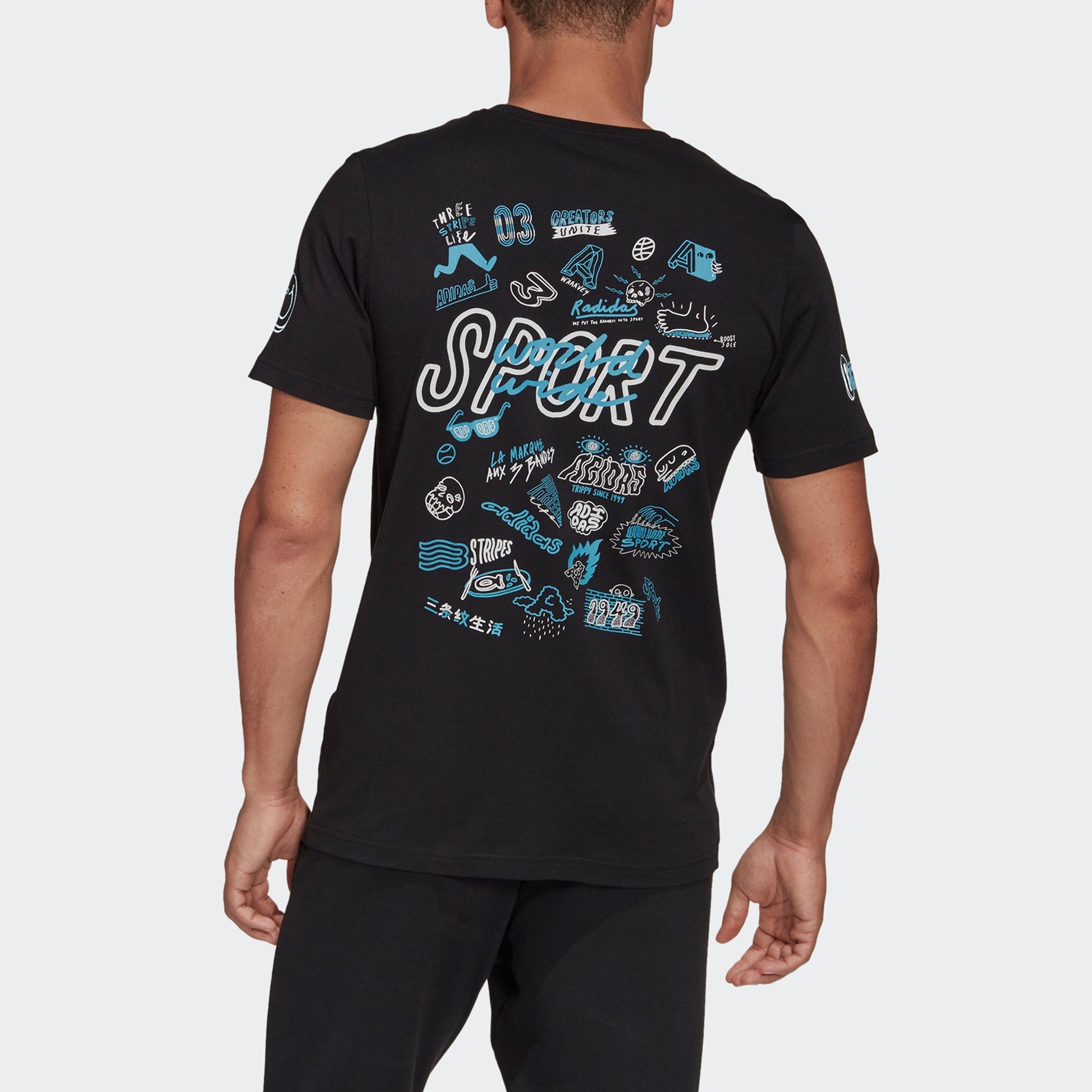 adidas Doodle 360 Letter Printing Causual Sports Male Black FR5534