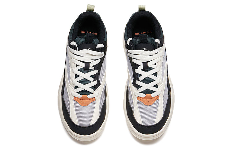 ANTA Leather Training Sneakers Low 'White Black' 112048045-3