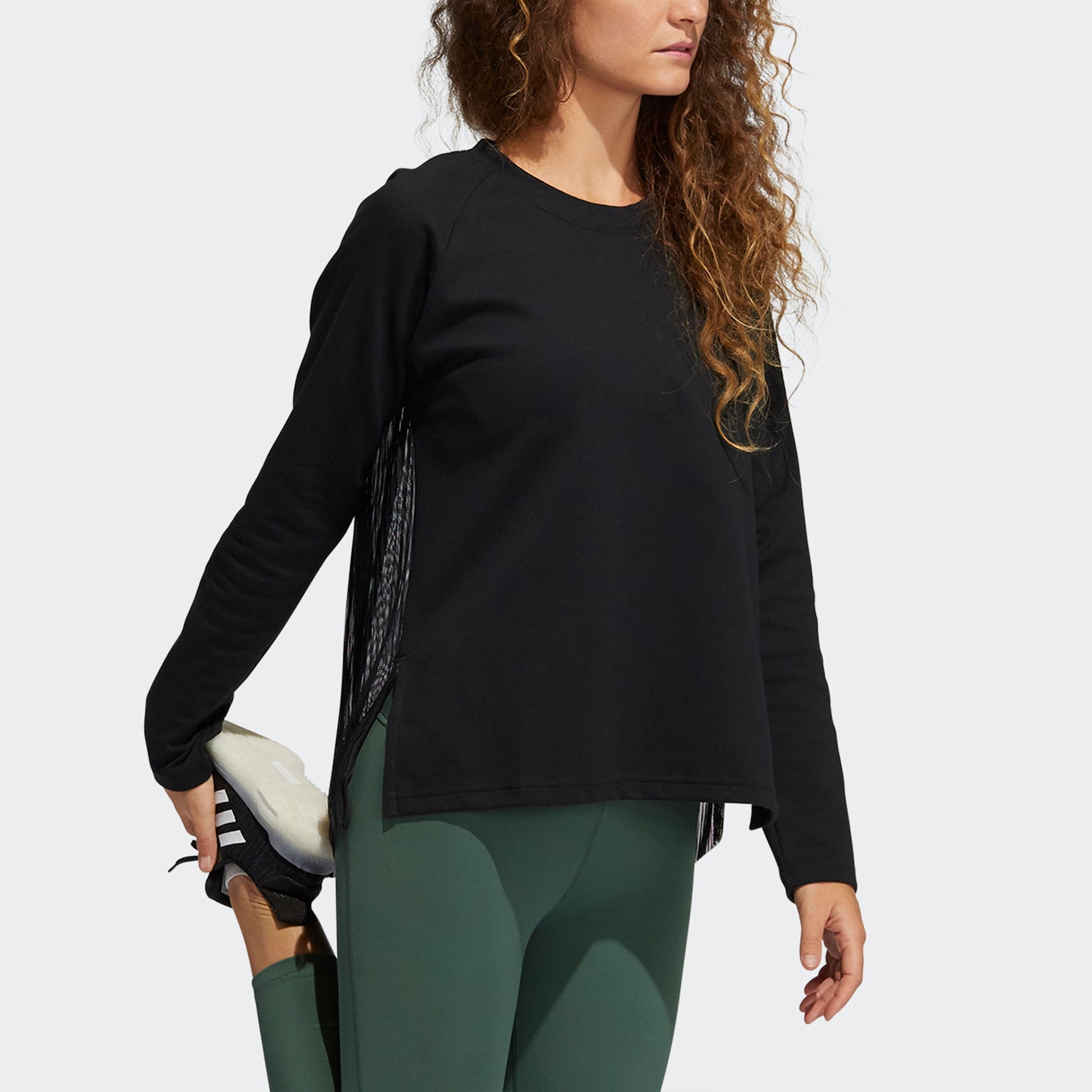 (WMNS) adidas Dance Layering Splicing Yoga Exercise Round Neck Black Hoodie GP4688
