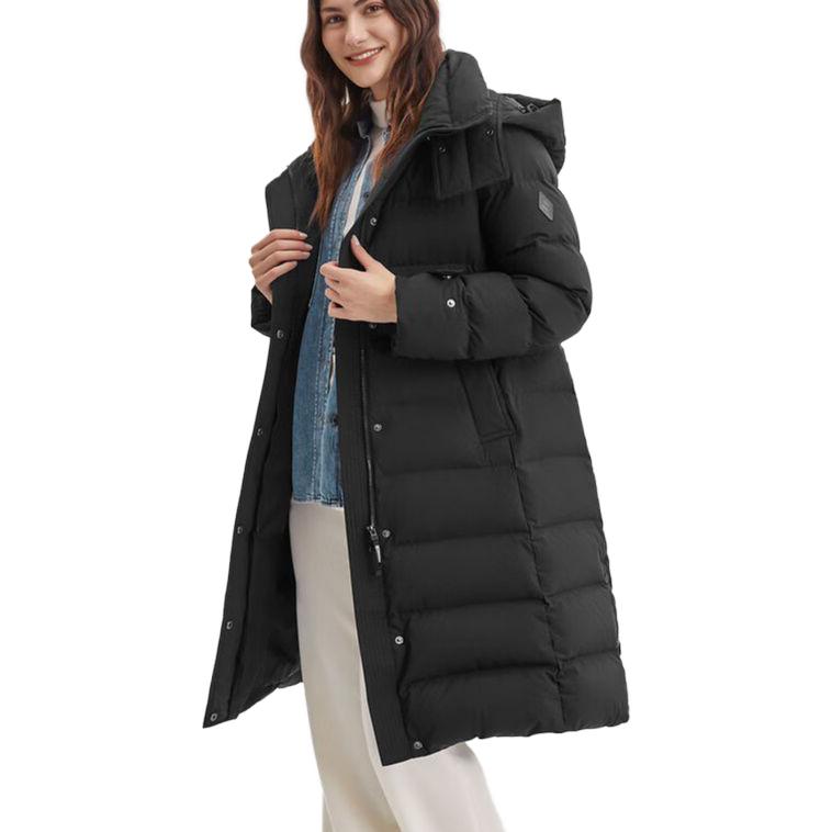 (WMNS) Skechers Hooded Down Jacket 'Black' L423W061-0018