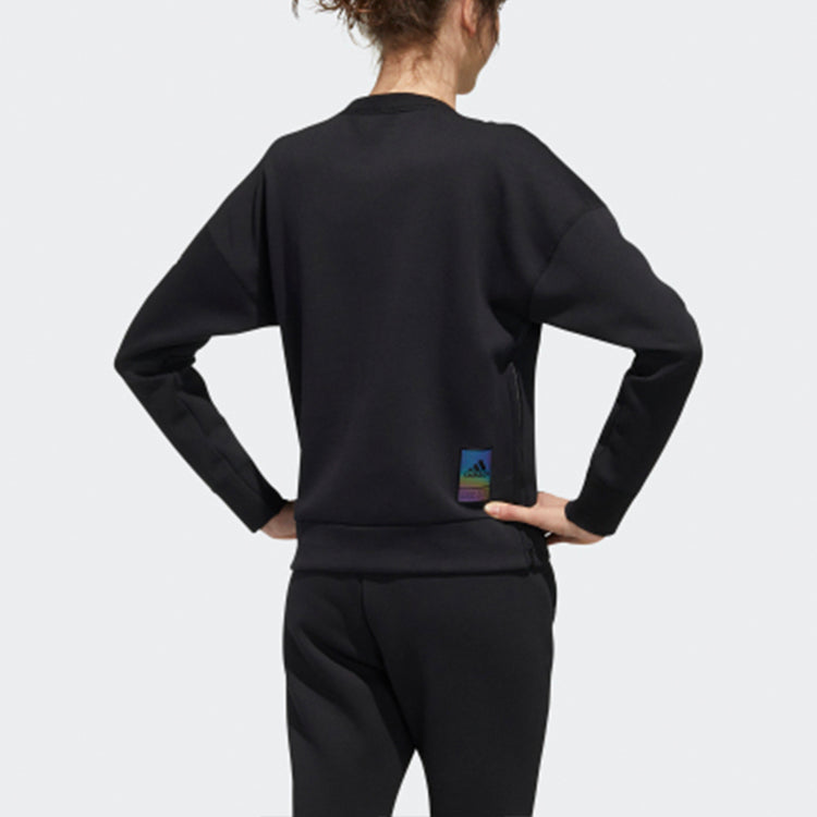 (WMNS) adidas Sports Stylish Pullover Black FN2317