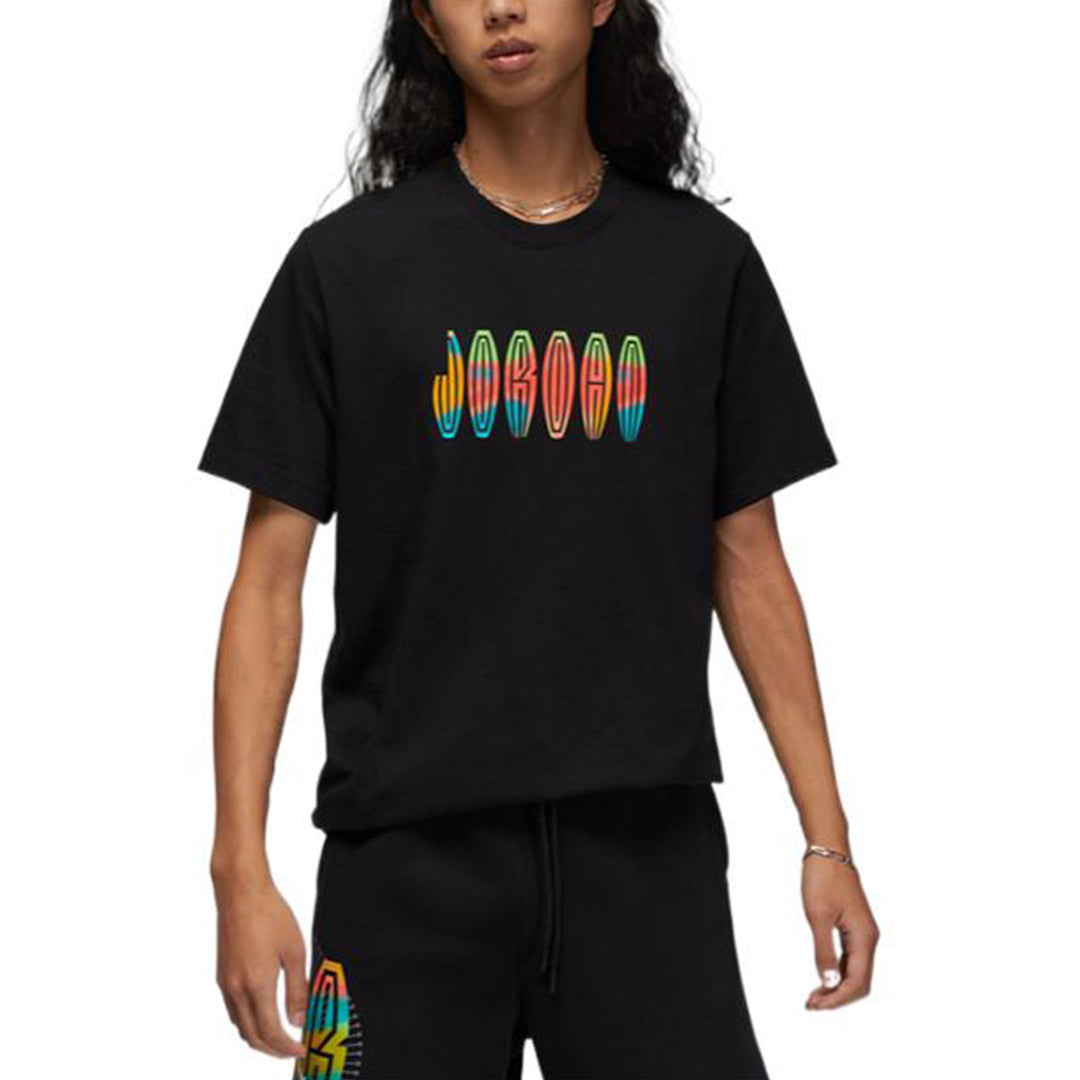 Air Jordan Alphabet Round Neck Short Sleeve T-Shirt Men's Black DQ7367-010