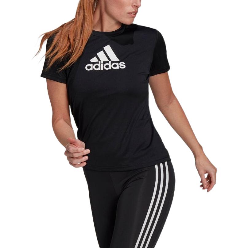 (WMNS) adidas Primeblue Designed 2 Move Logo T-Shirt Asia Sizing 'Black White' GL3820