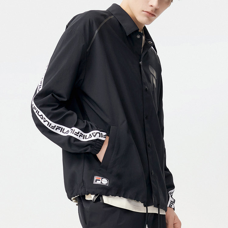FILA FUSION Tokyo Studio Colorblock Woven Jacket Couple Style Black T11U126702F-BK