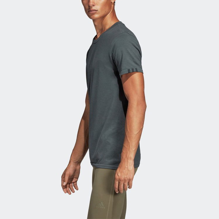 adidas Running Training Gym Round Neck Short Sleeve Green DX2144