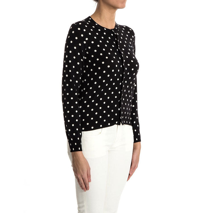 (WMNS) COMME des GARCONS PLAY Polka Dot Cardigan Black Emblem 'Black' AZ-N037-051-1