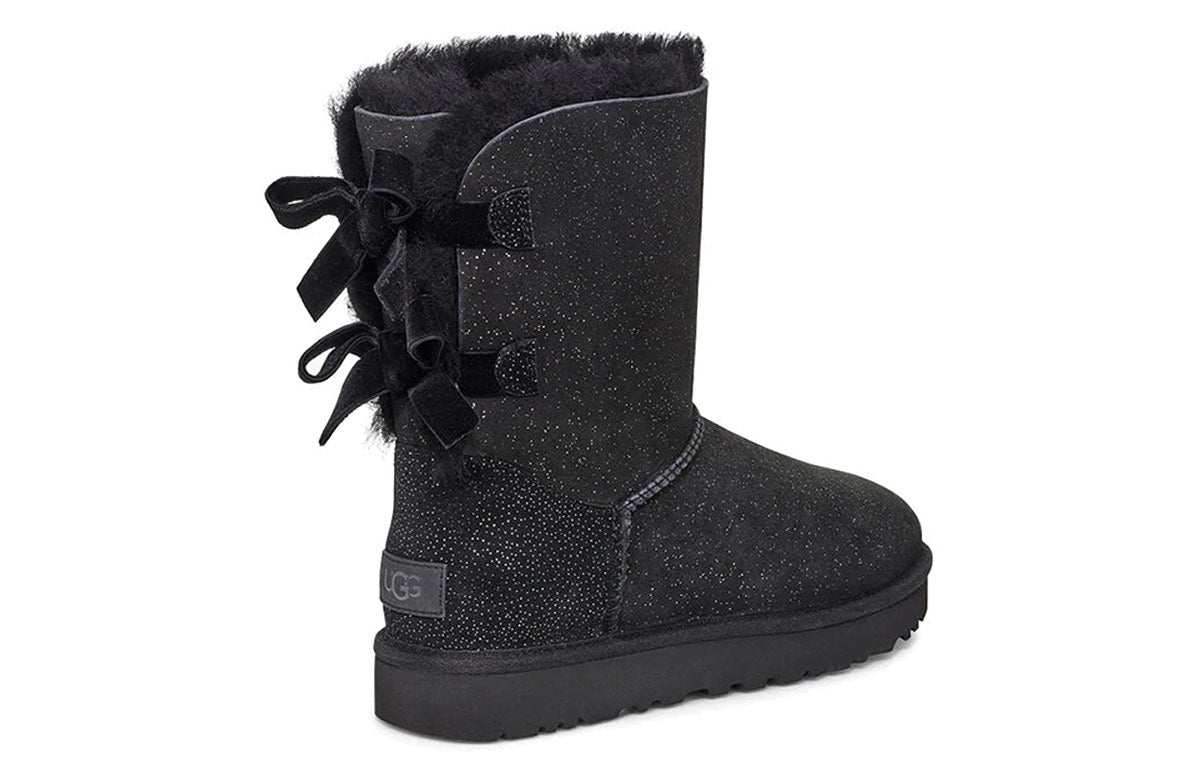 (WMNS) UGG Bailey Bow II Black Pink Snow Boots 1110415-BLK