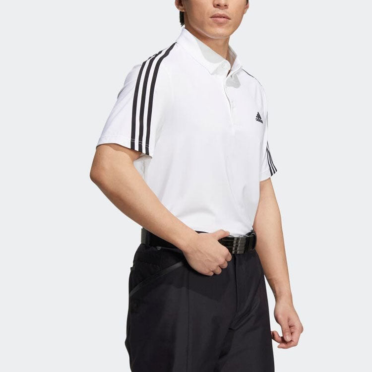adidas Stripe Logo Casual Short Sleeve Shirt White HG8266