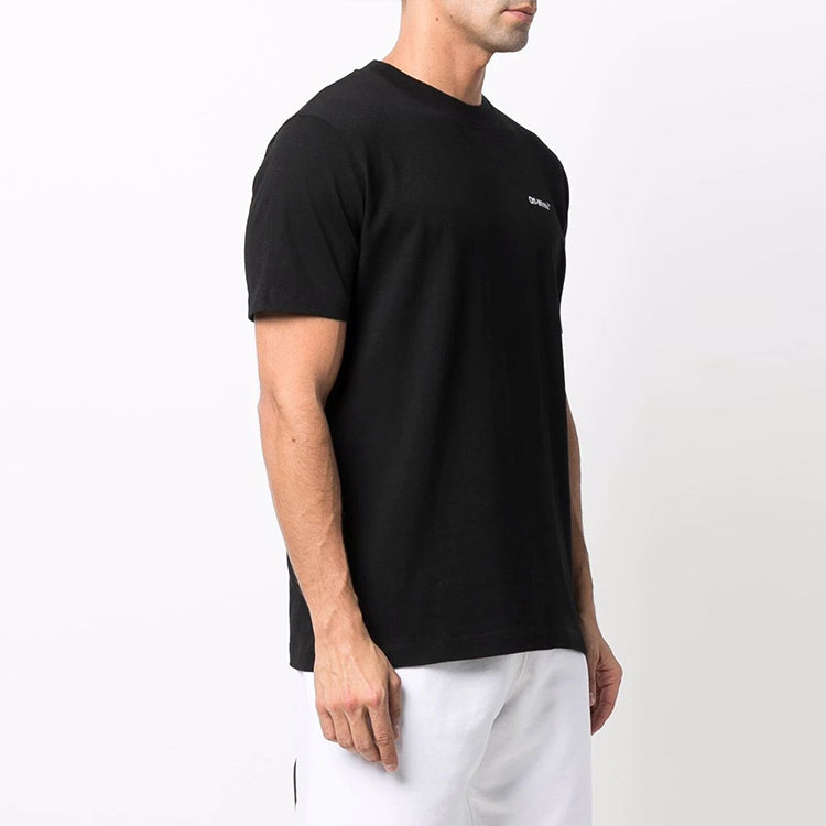Off-White Arrow Logo Pattern Short Sleeve Slim Fit Version Black OMAA027C99JER0031001