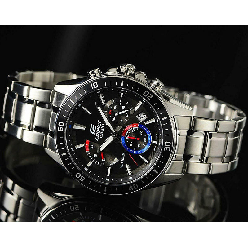 CASIO Quartz Waterproof EDIFICE Stainless Steel Strap Black Watch Dial Mens Black Analog EFR-552D-1A3V