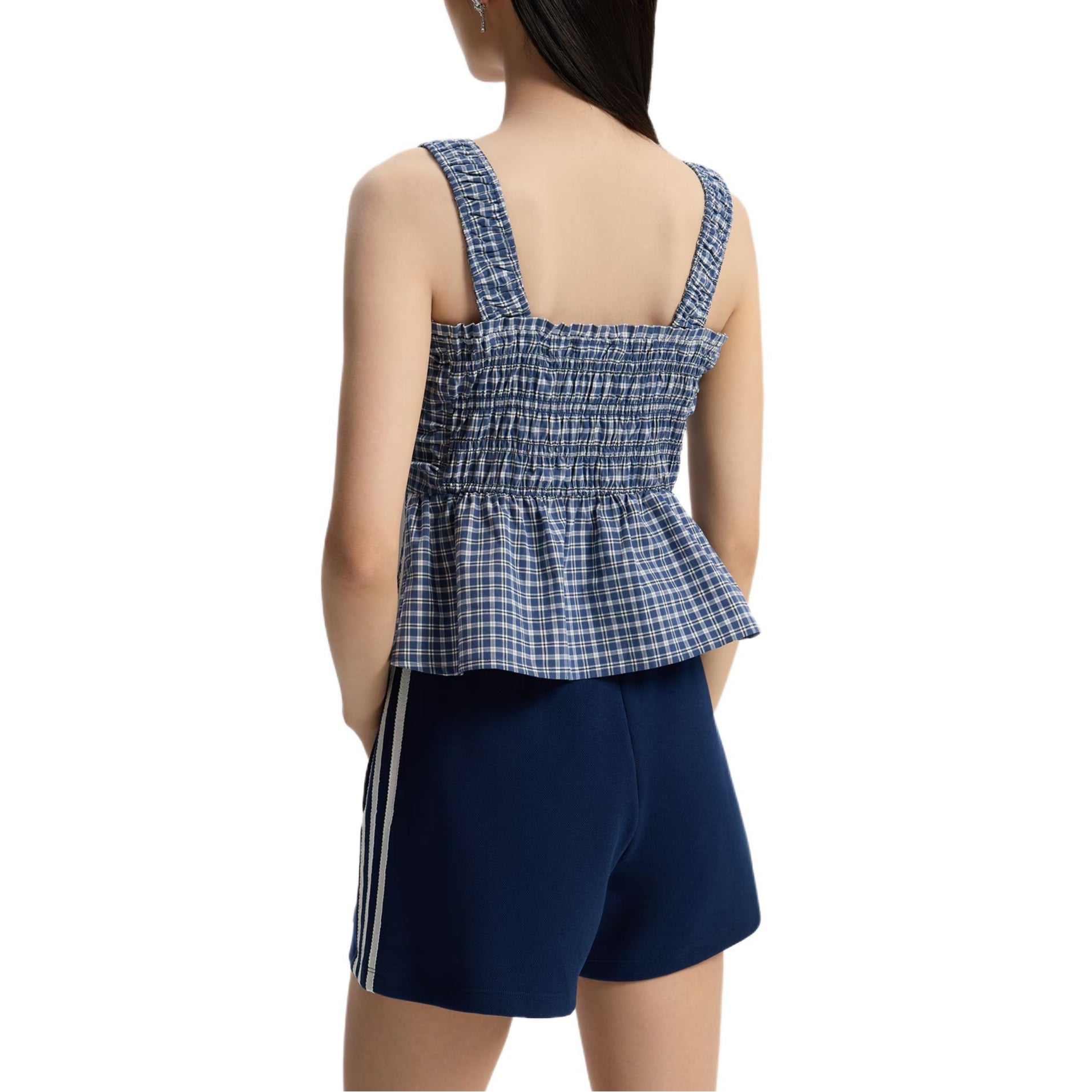 (WMNS) adidas Plaid Vest Asia Sizing 'Blue' KX7035