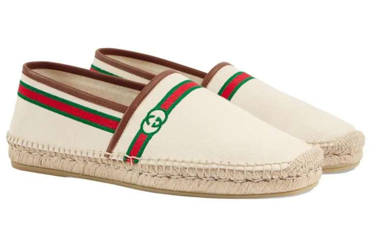 (WMNS) Gucci Embroidered Espadrilles 'Interlocking G - White' 646216-F6LZO-9099
