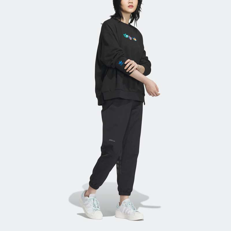 (WMNS) adidas Originals V-Day Crew Sweatshirts 'Black' IK8661