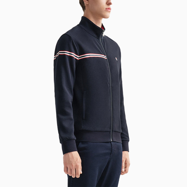 FILA logo Printing Cozy Casual Sports Jacket Knit Black F51M031504FW-NV