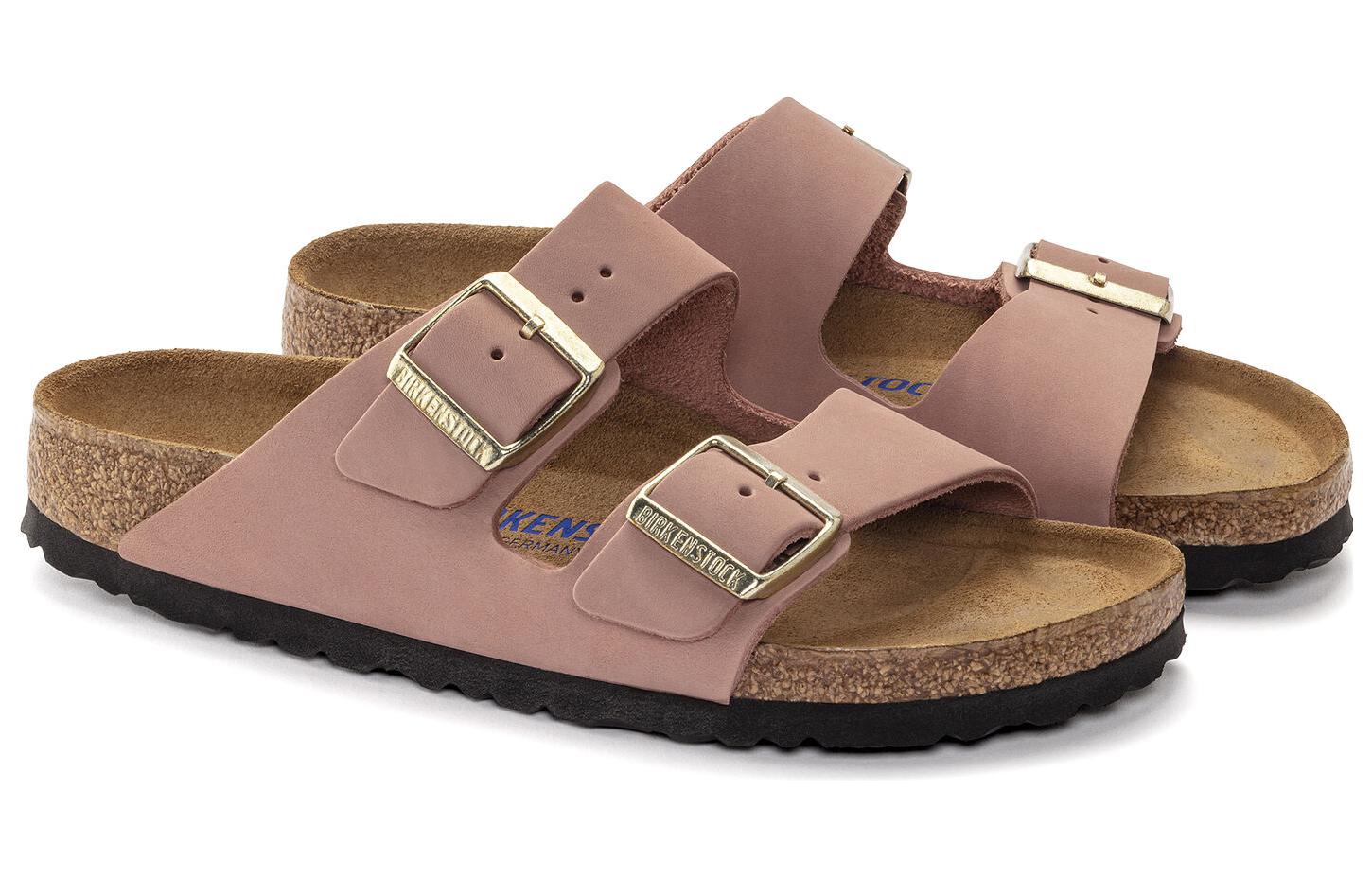 (WMNS) Birkenstock Arizona Soft Footbed Nubuk Leather 'Old Rose' 1024199