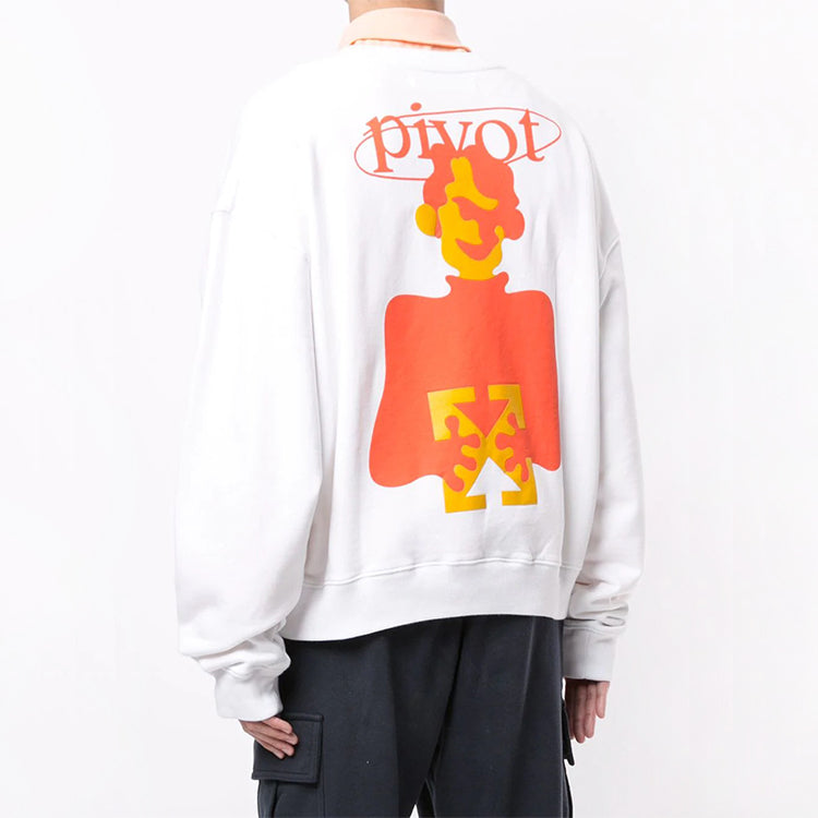 Off-White Printing Loose Round Neck White OMBA035E20FLE0030120