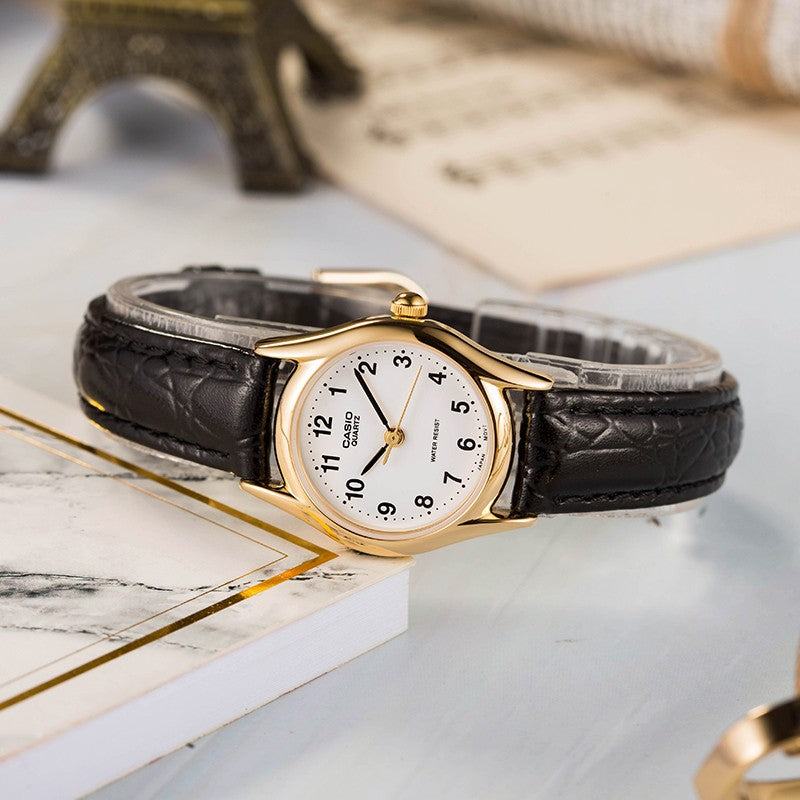 CASIO Belt Small Retro WhiteDial Plate Black Belt White DialBlack Strap WhiteBlack Analog LTP-1094Q-7B1