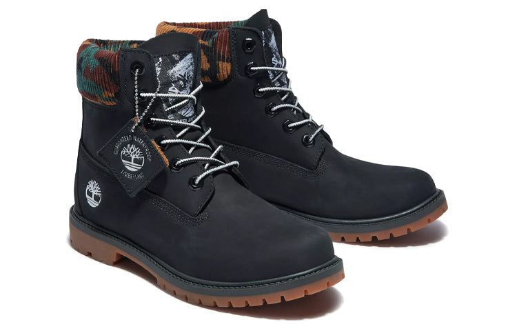 (WMNS) Timberland Heritage 6 Inch Waterproof Boots 'Black Nubuck with Camo' A2M7T001