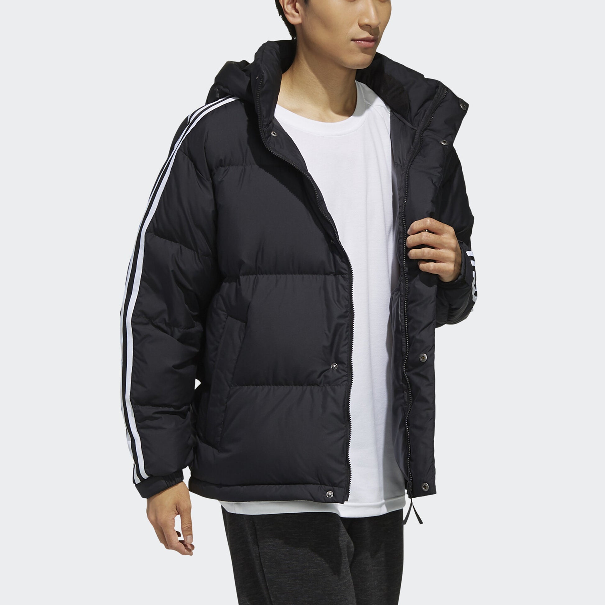 adidas 3ST Puff Down Outdoor protection against cold Stay Warm hooded down Jacket Black EH3972