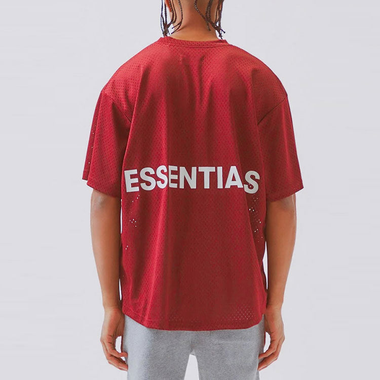 Fear of God Essentials Mesh Tee Red Breathable Short Sleeve Unisex FOGCLWY-RE-01