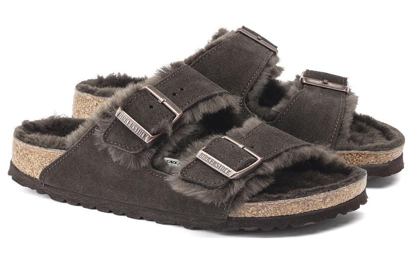 Birkenstock Arizona Shearling Suede Leather 'Mocca' 1020566