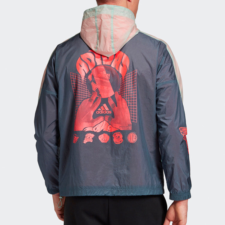 adidas Windbreaker M Sports Stylish Hooded Jacket Blue GP9748