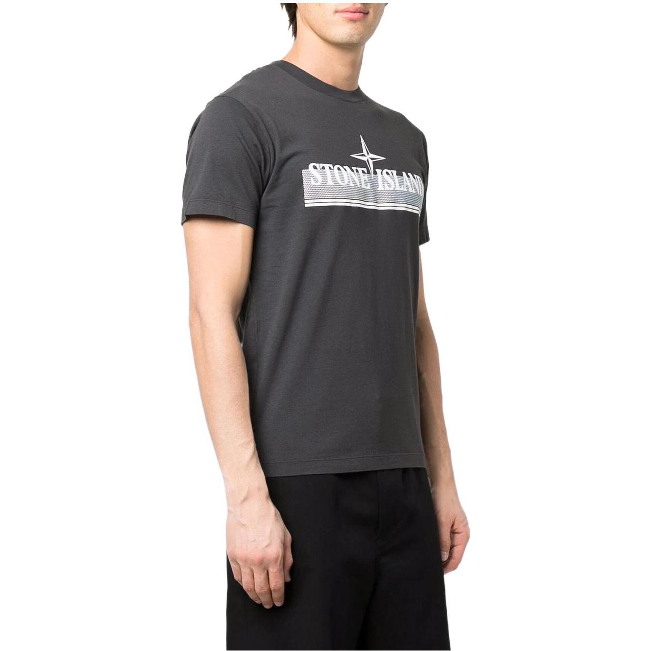 STONE ISLAND Tricromia Print T-shirt 'Charcoal' 76152NS92-V0065