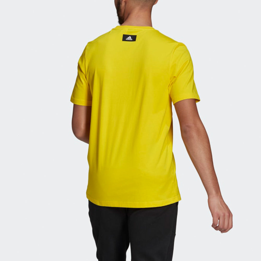 adidas M Fi Gfx Tee Athleisure Casual Sports Round Neck Short Sleeve Yellow GL5658