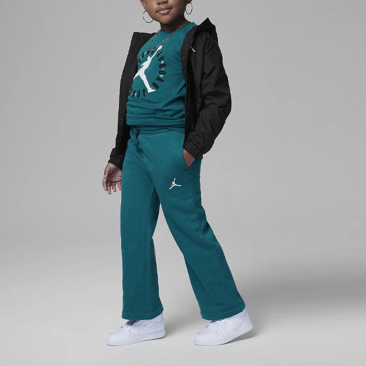 (GS) Air Jordan Icon Play Wide Leg Pants 'Green' 35C392-U9C