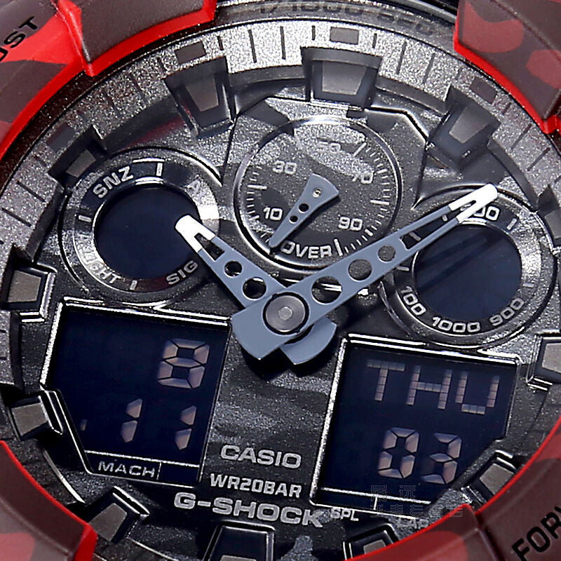 CASIO G-Shock Analog-Digital 'Red' GA-100CM-4A