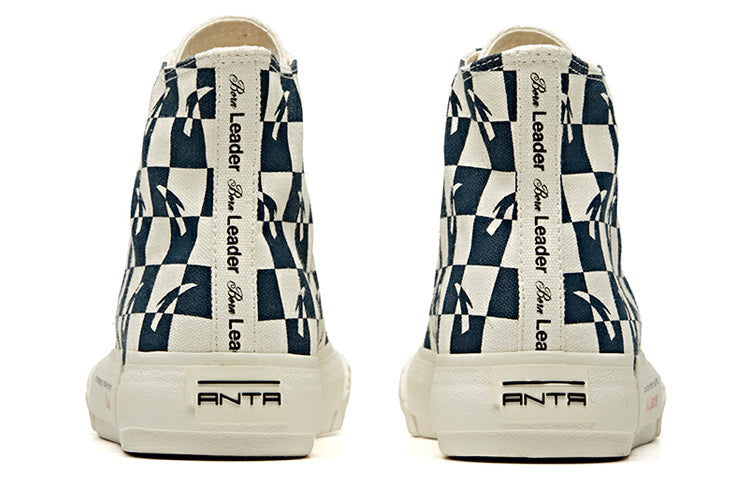 (WMNS) ANTA x AGU Life Series Sneakers Canvas High 'White Blue' 12948680-10