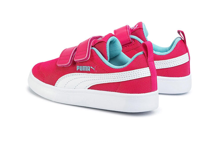 (PS) PUMA Courtflex V2 Leisure Board Shoes Pink/Blue 371758-02