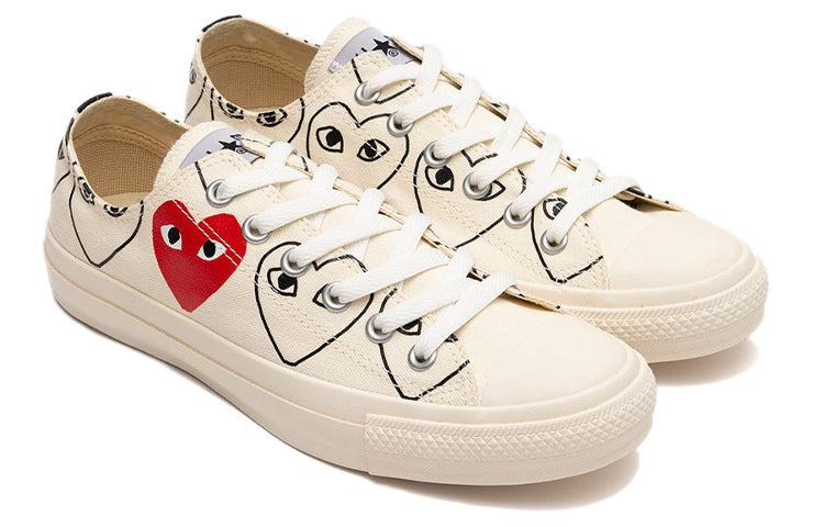 Converse CDG x Chuck Taylor All StarMulti-Heart 'Creamwhite Red' 168986C