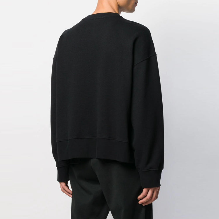 Men's PALM ANGELS dear Printing Pullover Round Neck Black PMBA026F196310051088