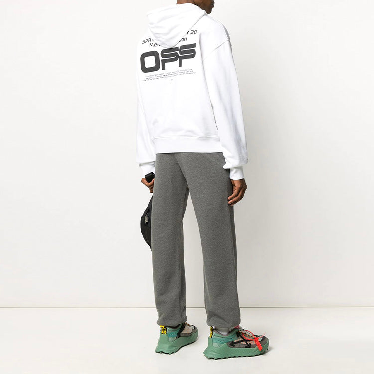 Men's Off-White Wavy Logo Slogan Printing OMBB037R20E300040110