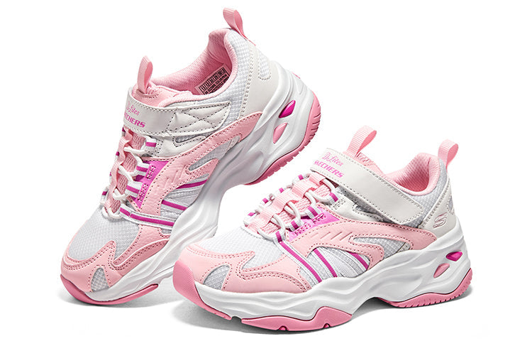 (GS) Skechers Dlites 4.0 'White Pink' 302586L-PKW