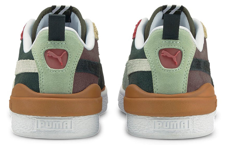 PUMA Suede Bloc Wtformstrip Leisure Shoes Green/Red/Beige 381184-02