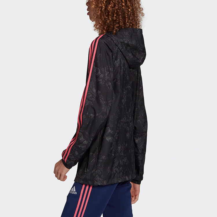 adidas Real Madrid Soccer/Football Sports Hooded Jacket Black GH9999