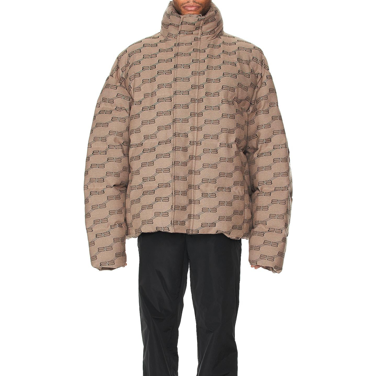 Balenciaga BB Monogram Puffer Jacket 'Beige Brown' 681885TML339378
