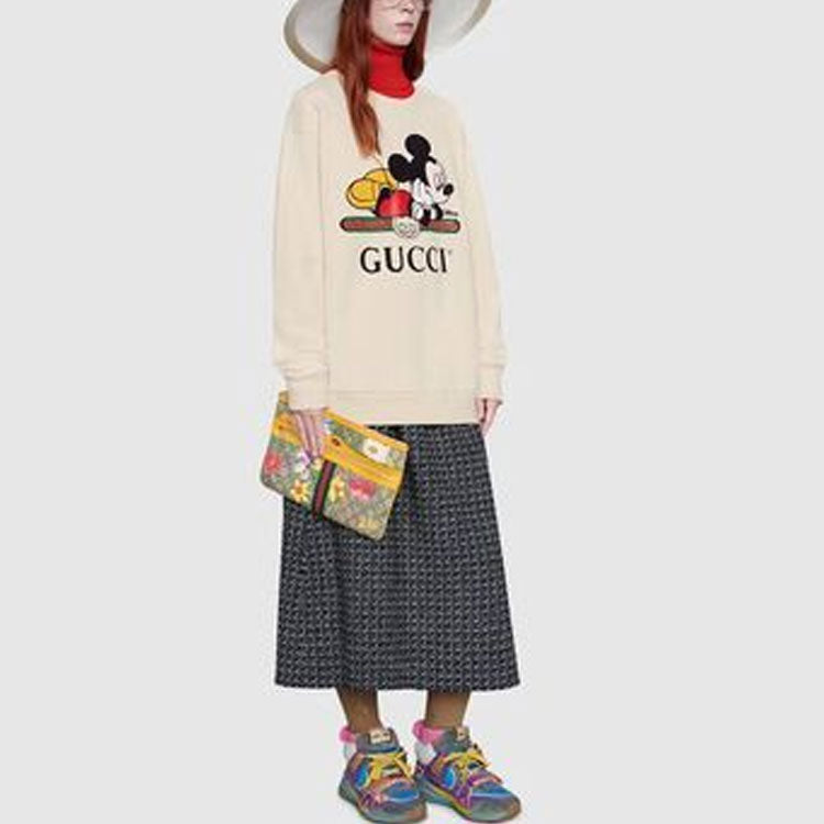 (WMNS) Gucci x Disney Co-Branded Oversized Mickey Mouse Pattern Sweater For Beige 469250-XJB8C-9230