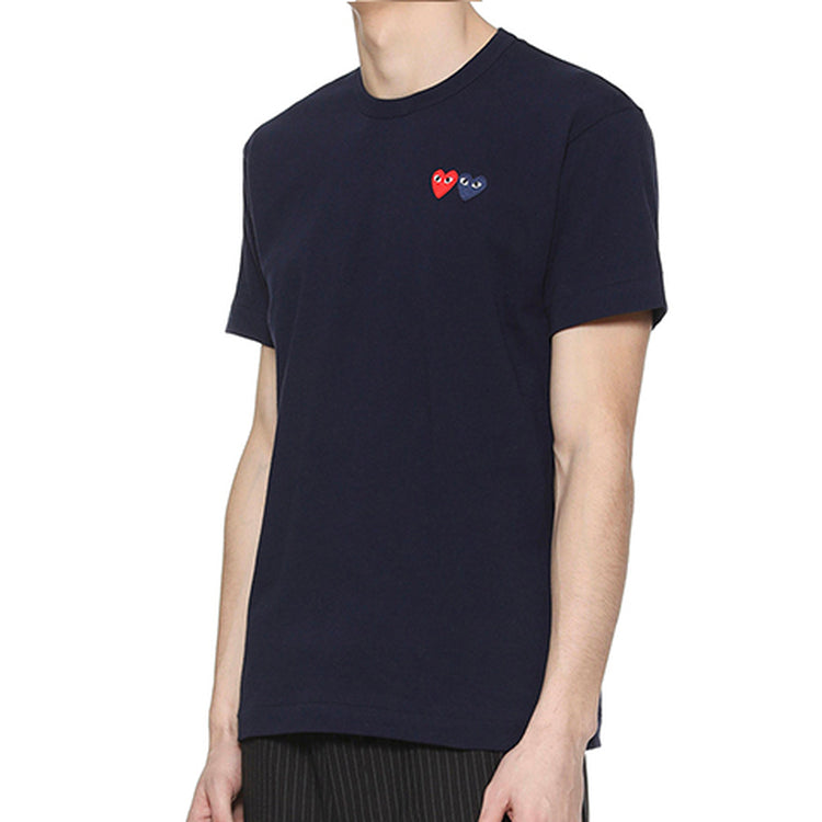 COMME des GARCONS PLAY Basic T-Shirt Two Emblems 'Navy' AZ-T226-051-2