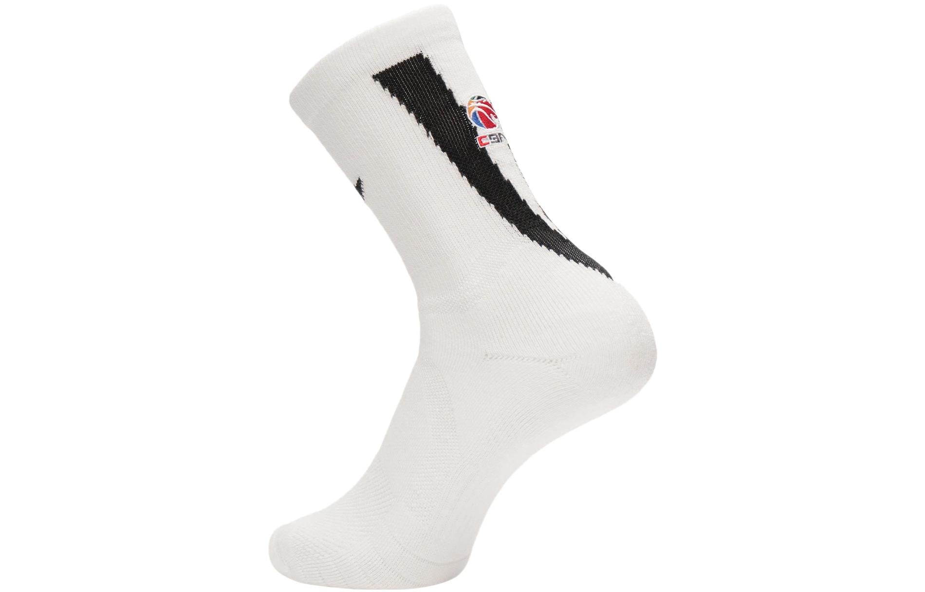 Li-Ning Basketball Mid Socks 'White Black' AWLS021-1