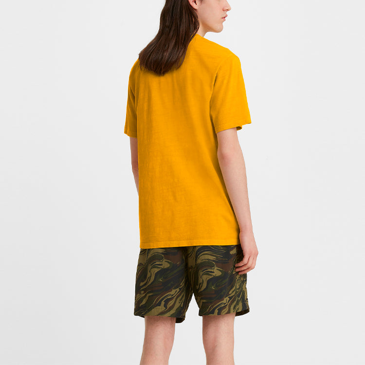 Men's Levis x Peanuts Crossover Pocket Pattern Loose Round Neck Short Sleeve Yellow 34310-0014