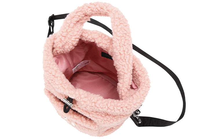 MLB Boston Red Sox polar fleece Wool Bucket Bag Pink 32BGDE011-43P